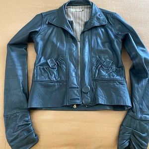 Mike&Chris Leather Hooded Jacket